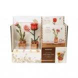 Présentoir RoboTime avec Œillet Rose et Rose Rouge