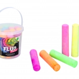 Craies de trottoir FLUO dans un seau, 15 pcs