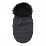 Chancelière bébé avec fausse fourrure gris foncé NEW BABY