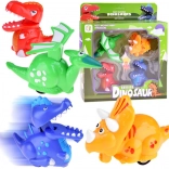 Set de 4 dinosaures roulants avec mécanisme à pression