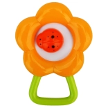 Hochet en forme de fleur BAYO, orange, 12 cm