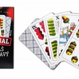 Cartes de mariáš à deux têtes avec dos à carreaux