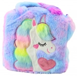 Sac à main en peluche coloré avec licorne