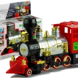 Grand train à piles avec locomotive et effets sonores