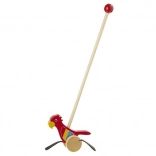 jouet pousseur en bois perroquet de nature planet