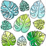 Transferts thermocollants à motifs de feuilles de monstera 15 × 21 cm