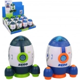 Fusée spatiale avec portes ouvrantes à friction