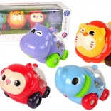 Ensemble de petites voitures animales colorées avec perles