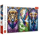 Puzzle 1000 pièces vitrail animaux Trefl