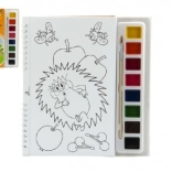 Coloriages La Petite Taupe avec peintures à l’eau et pinceau