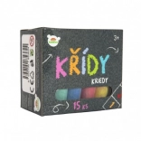 Craies de trottoir colorées en boîte, 15 pcs