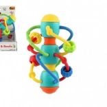 Hochet en spirale et anneau de dentition avec billes pour bébés