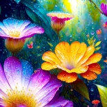 Puzzle Fleurs sous la pluie 1000 pièces