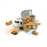 Avion de ligne avec soute et 3 petites voitures 1:64