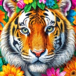 ENJOY Puzzle Rayures et Fleurs 1000 pièces