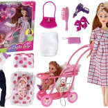 Poupée Lucy enceinte avec bébé et poussette