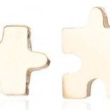 Boucles d’oreilles en acier doré Puzzle