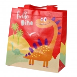 Sac cadeau dinosaure rouge 23 × 21,5 × 11 cm