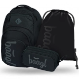 baagl ensemble avec trois produits noirs : sac à dos, trousse et sac