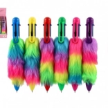 Stylo en peluche coloré avec pompons Teddies