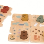 Puzzle de comptage en bois avec animaux 2Kids Toys