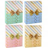 Grand sac cadeau avec nœud doré