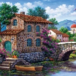 ART PUZZLE Puzzle Canal avec des fleurs 500 pièces