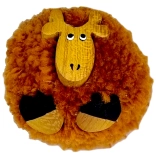 Magnet en bois avec pompon girafe – décoration artisanale