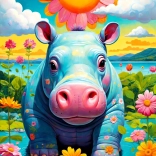 Puzzle ENJOY hippopotame ensoleillé – 1000 pièces