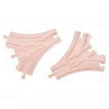 Bigjigs Rail aiguillage à trois voies en bois – 2 pièces