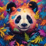 Puzzle panda dans la forêt arc-en-ciel 1000 pièces