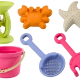 Ensemble pastel de jouets pour le sable avec seau, moulin, tamis et moules