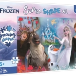 Puzzle 104 pièces XL Super Shape La Reine des Neiges – le monde joyeux d’Anna et Elsa