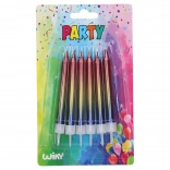 Bougies métalliques avec supports - 6 pièces