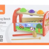 Banc à marteler en bois avec xylophone pour enfants
