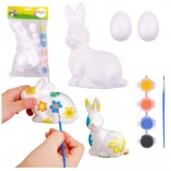 Ensemble pour peindre des décorations en polystyrène Lapin et 2 œufs