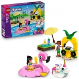lego friends : fête à la piscine avec licorne et flamant rose