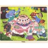 Puzzle en bois fête d’anniversaire 24 pièces VIGA