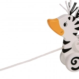 Goki canard à tirer en bois avec motif zébré