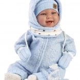 Poupée bébé réaliste avec sons et corps doux en tissu 44 cm