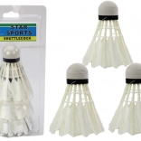 Lot de 3 volants de badminton en plume.