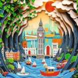 Puzzle Trefl Paper Art : Londres 1000 pièces