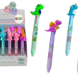Stylo-bille multicolore à curseur 3 couleurs dinosaure