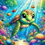 Puzzle Adorable Tortue de Mer