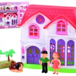Maison de poupées familiale pliable avec mobilier et figurines