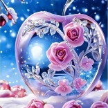 Mosaïque de diamant - pomme en verre