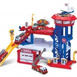 Caserne de pompiers avec garage et hélicoptère 38 cm