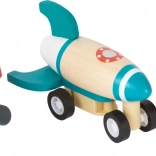 Jouets en bois à remontoir – avions et fusée