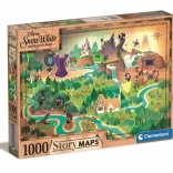 Puzzle 1000 pièces - Story Maps Blanche-Neige de Clementoni