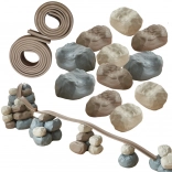 Piste élastique avec blocs de construction en caoutchouc 42 pcs